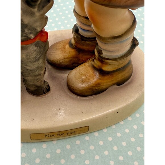 Hummel Goebel "NOT FOR YOU" Boy with Bouquet and Dog TMK4 #317 - 5.5" Tall - Picture 7 of 11